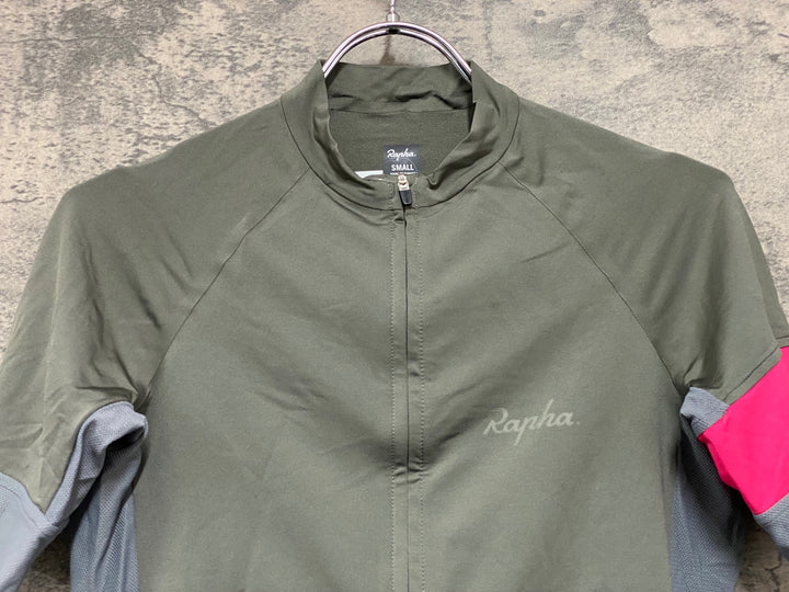 JV242 ラファ Rapha SHORT SLEEVE TRAINING JERSEY 半袖 サイクルジャージ S オリーブ