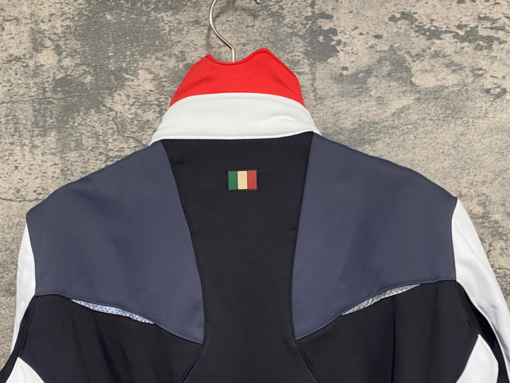 JW444 カステリ CASTELLI 長袖 サイクルジャケット 白 黒 S 裏起毛 GORE WINDSTOPPER