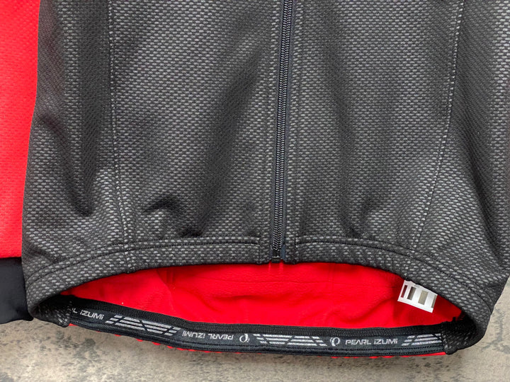 JU823 パールイズミ PEARL iZUMi サイクルジャケット 長袖 裏起毛 赤黒 M