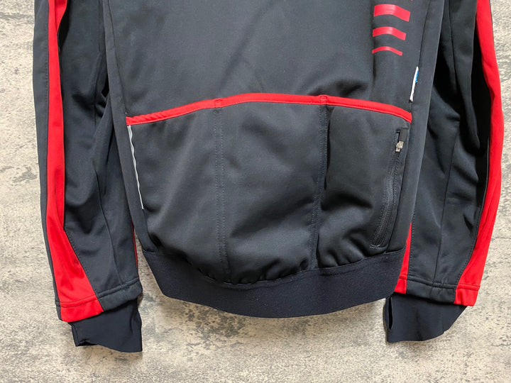 JN211 rh+ 長袖 サイクルジャケット 黒 赤 M 裏起毛