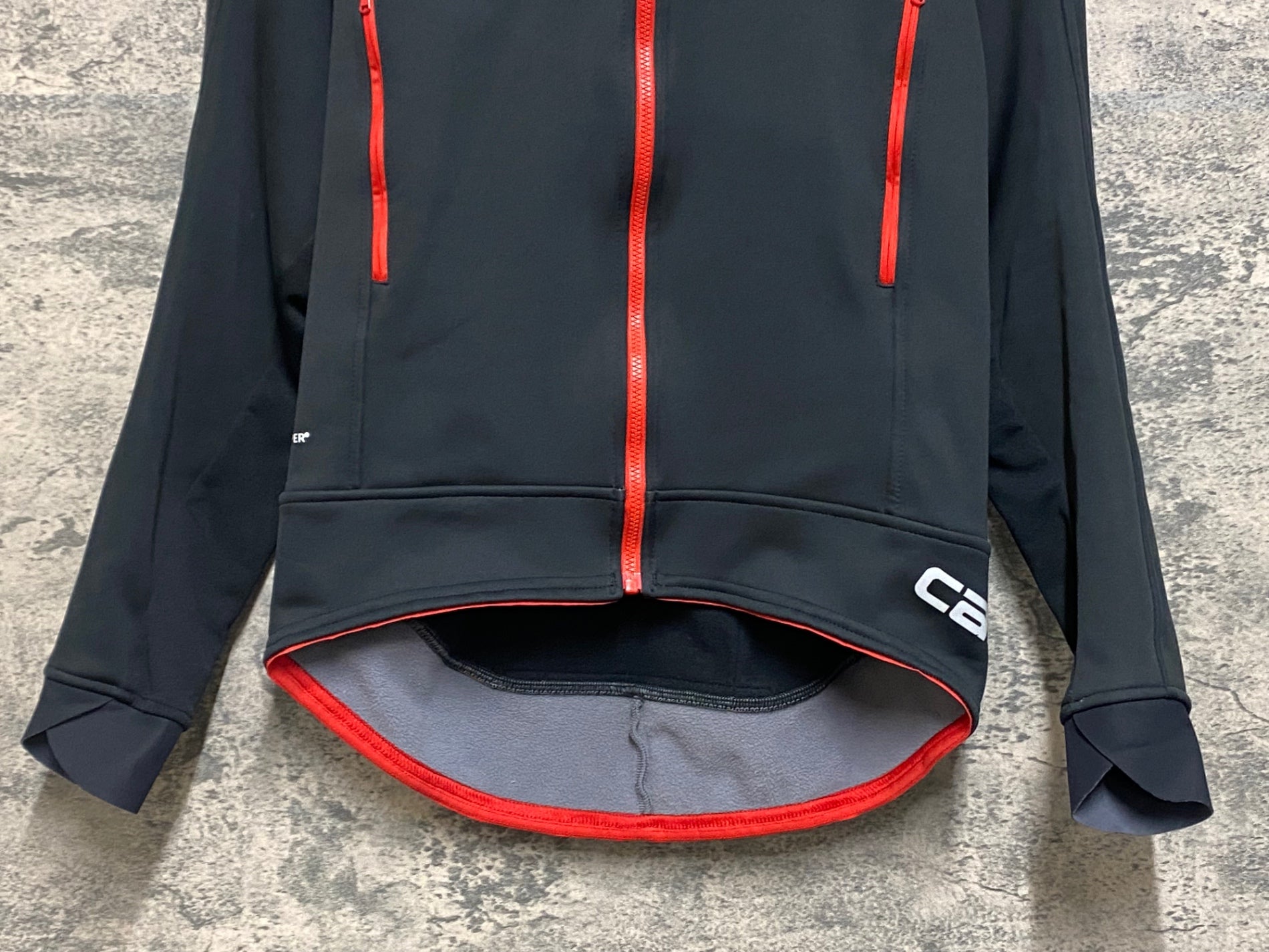 JO287 カステリ CASTELLI 長袖 サイクルジャケット 黒 赤 S 裏起毛