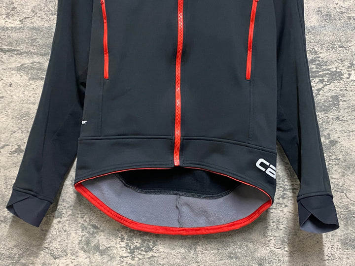 JO287 カステリ CASTELLI 長袖 サイクルジャケット 黒 赤 S 裏起毛 GORE WINDSTOPPER