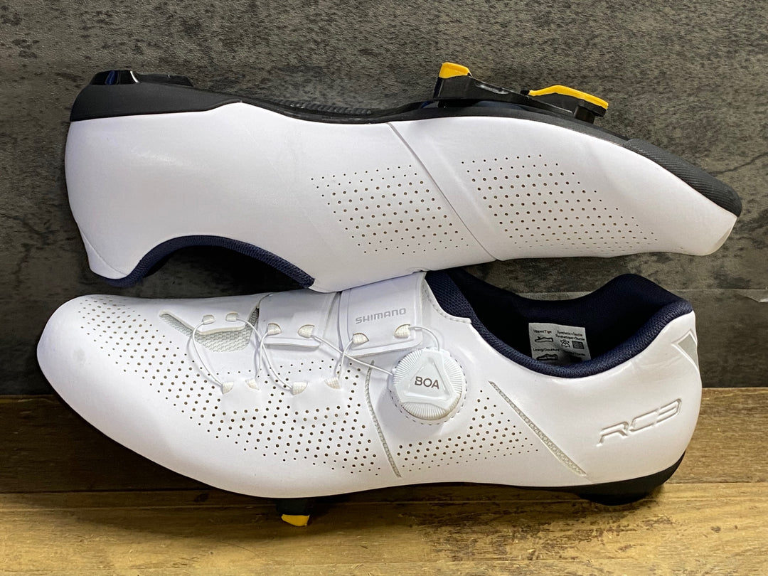 JW308 シマノ SHIMANO RC3 SHRC302M W01 ビンディングシューズ EU44 WIDE 3穴 白