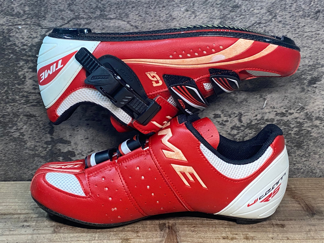 JR491 タイム TIME ULTEAM RS CARBON ビンディングシューズ 赤 EU39