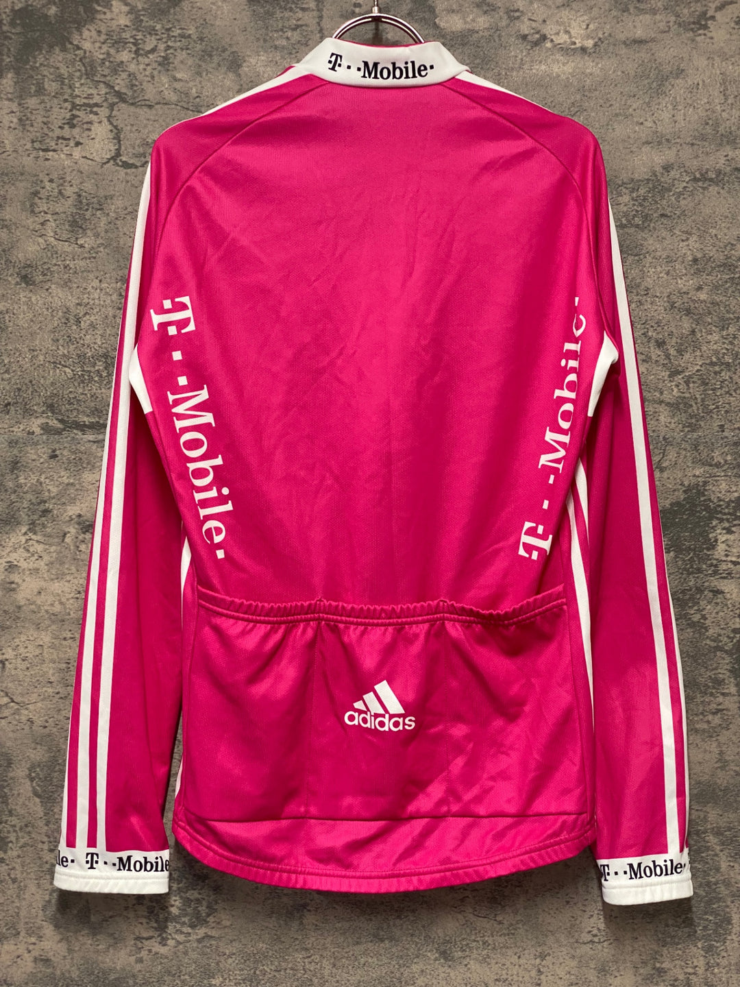 KJ756 アディダス adidas 長袖 サイクルジャージ ピンク 白 O 裏起毛