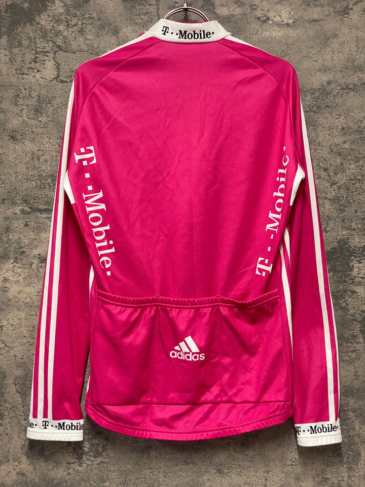 KJ756 アディダス adidas 長袖 サイクルジャージ ピンク 白 O 裏起毛