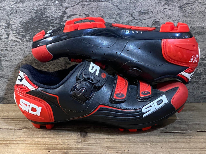 KG395 シディ SIDI TRACE MTB ビンディングシューズ 黒 赤 SPD EU45 ※ペン字あり