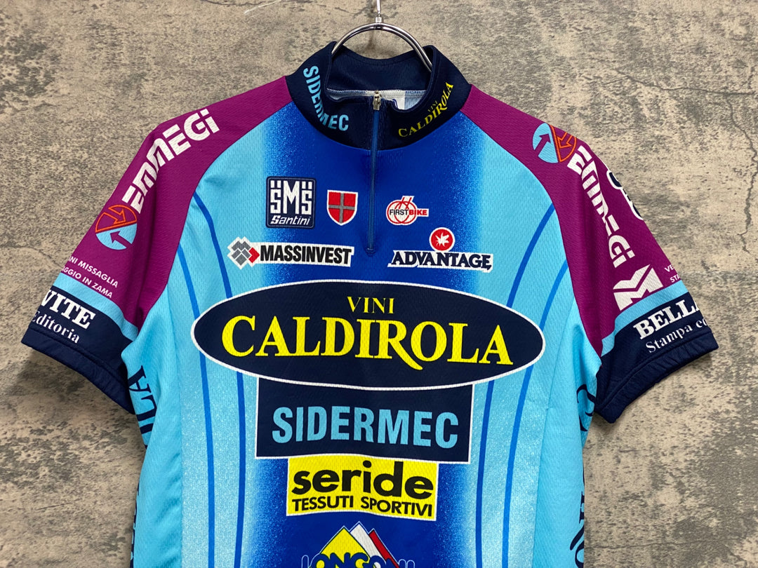 JW109 サンティーニ Santini 半袖 サイクルジャージ 青 M VINI CALDIROLA