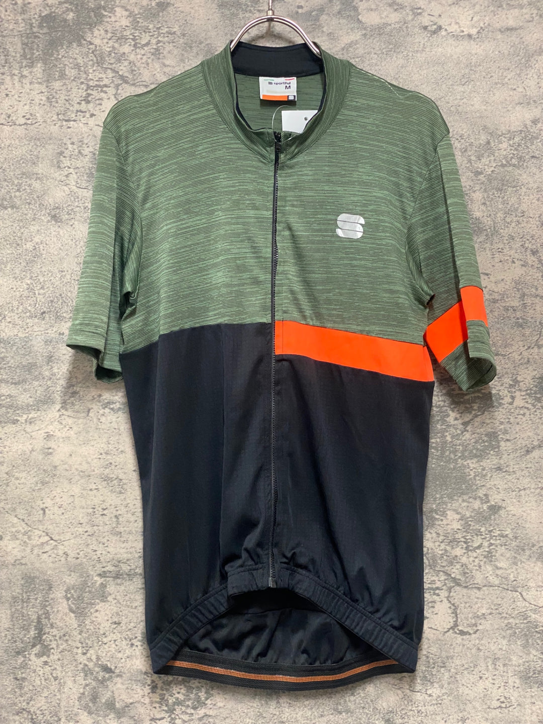 KA857 スポーツフル sportful 半袖 サイクルジャージ グリーン 黒 M ※ほつれ 擦れ