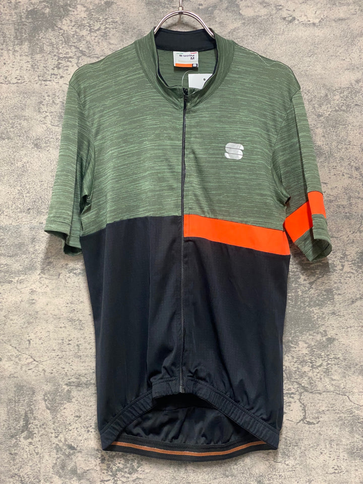 KA857 スポーツフル sportful 半袖 サイクルジャージ グリーン 黒 M ※ほつれ 擦れ