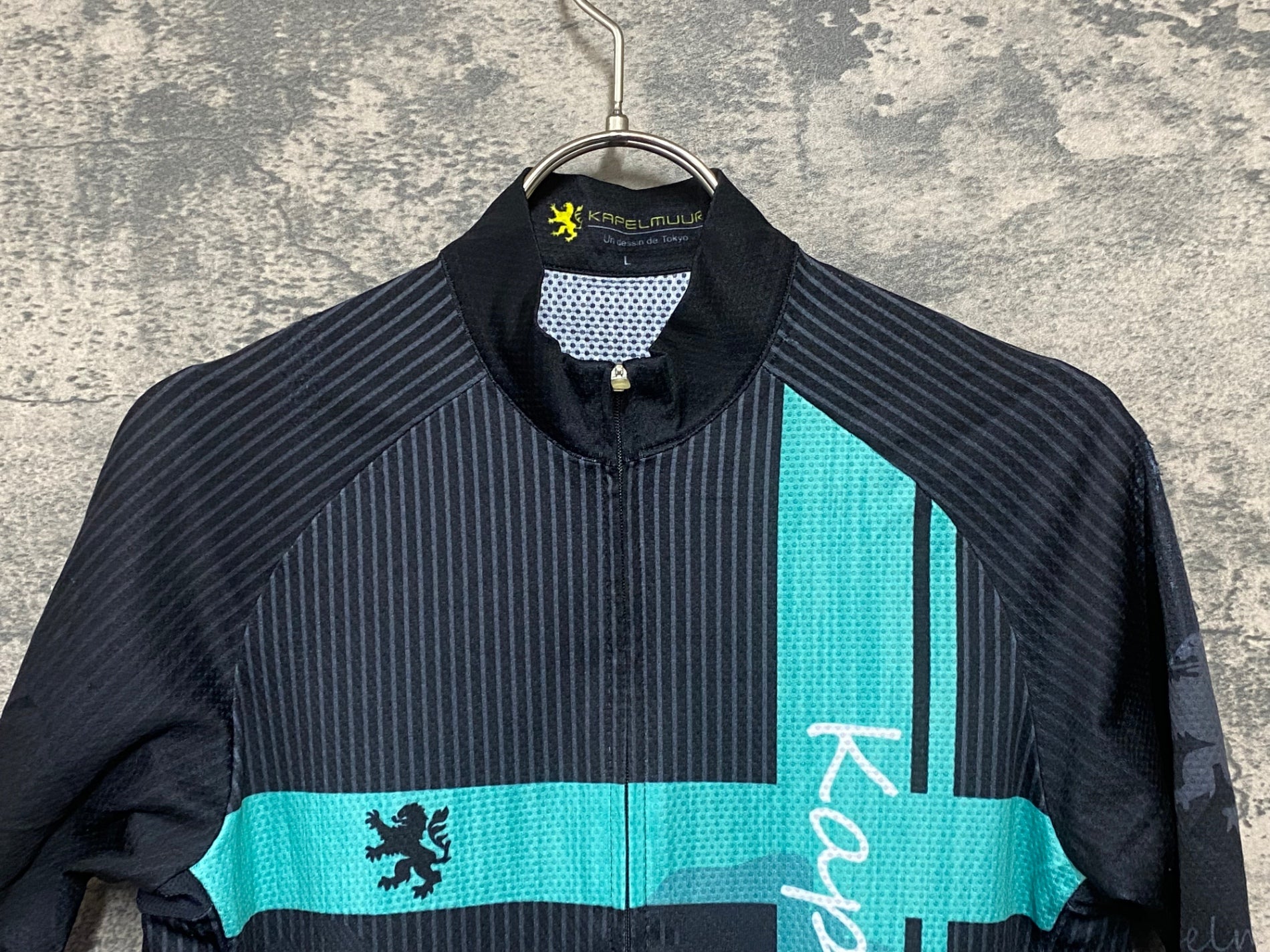 JS691 カペルミュール KAPELMUUR 半袖 サイクルジャージ 黒チェレステ