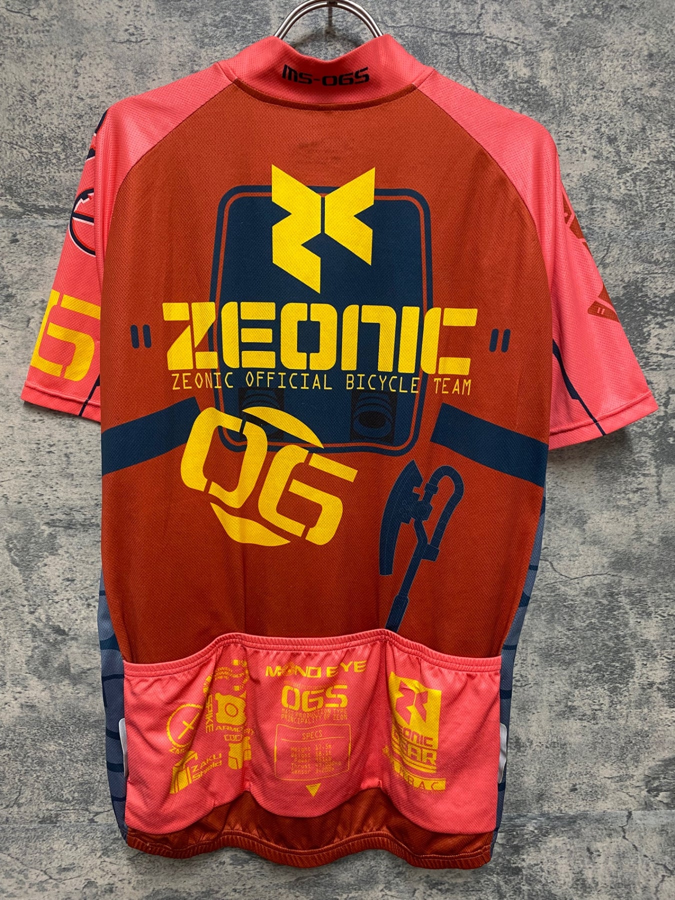 JQ008 ZEONIC 半袖 サイクルジャージ 赤 XL 機動戦士ガンダム
