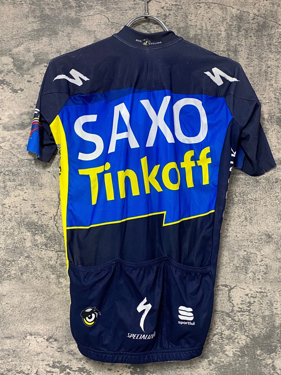 KJ826 スポーツフル sportful 半袖 サイクルジャージ 黃 紺 M SAXO BANK