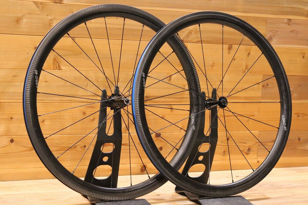 アイカン ICAN エアロ AERO 40 リム RIM シマノ 11S/12S カーボン チューブレスレディ ロードバイク ホイールセット 【広島店】