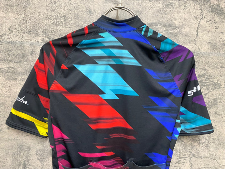 KB948 ラファ Rapha CANYON SRAM CORE JERSEY 半袖 サイクルジャージ 黒 赤 総柄 XS