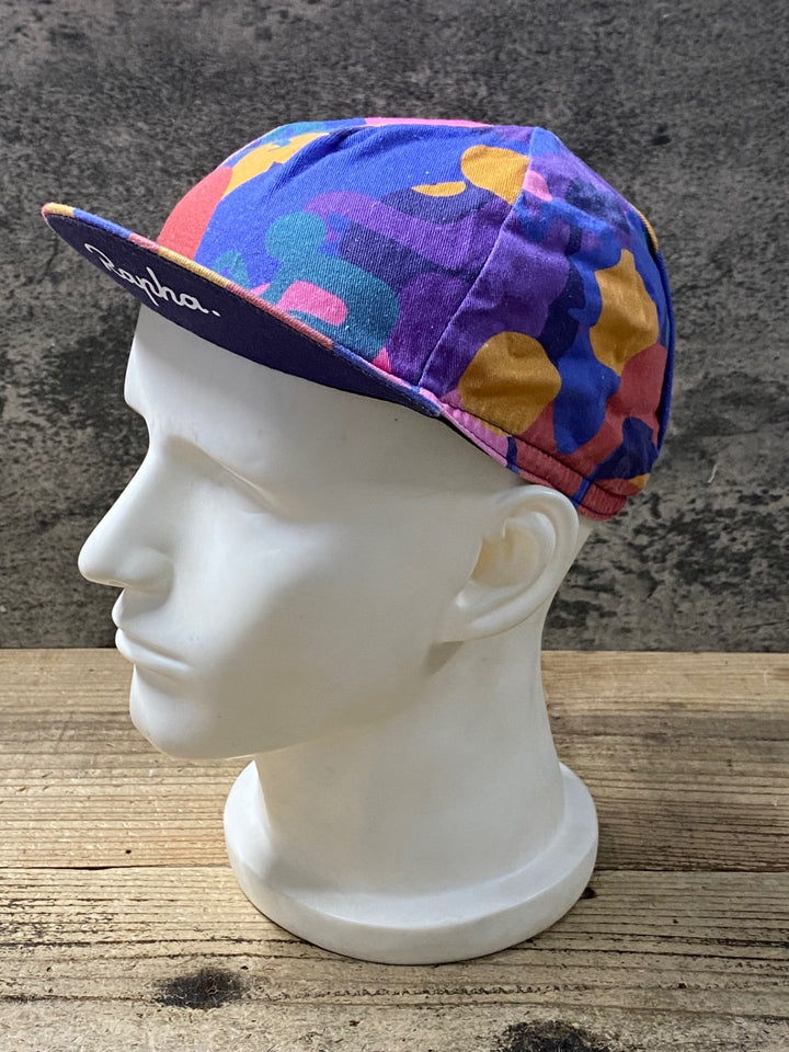 KH622 ラファ Rapha GEOFF MCFETRIDGE X RCC CAP サイクルキャップ ピンク 紺 総柄 ONE SIZE