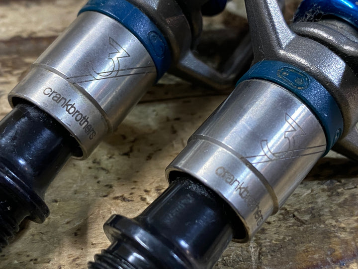 JP363 クランクブラザーズ Crankbrothers エッグビーター Eggbeater3 ビンディングペダル 青 クロモリ ※軸のガタつき