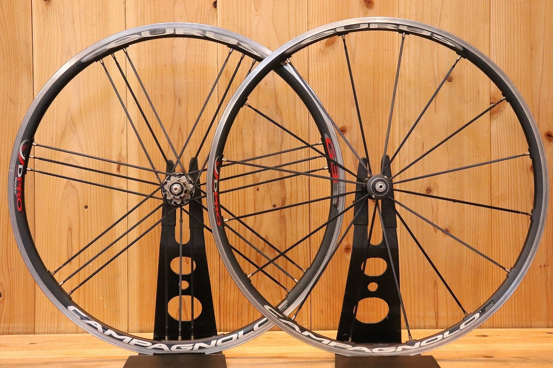 カンパニョーロ CAMPAGNOLO ユーラス EURUS アルミ クリンチャー ホイールセット カンパニョーロ 11S/12S ナローリム 15C 【芦屋店】