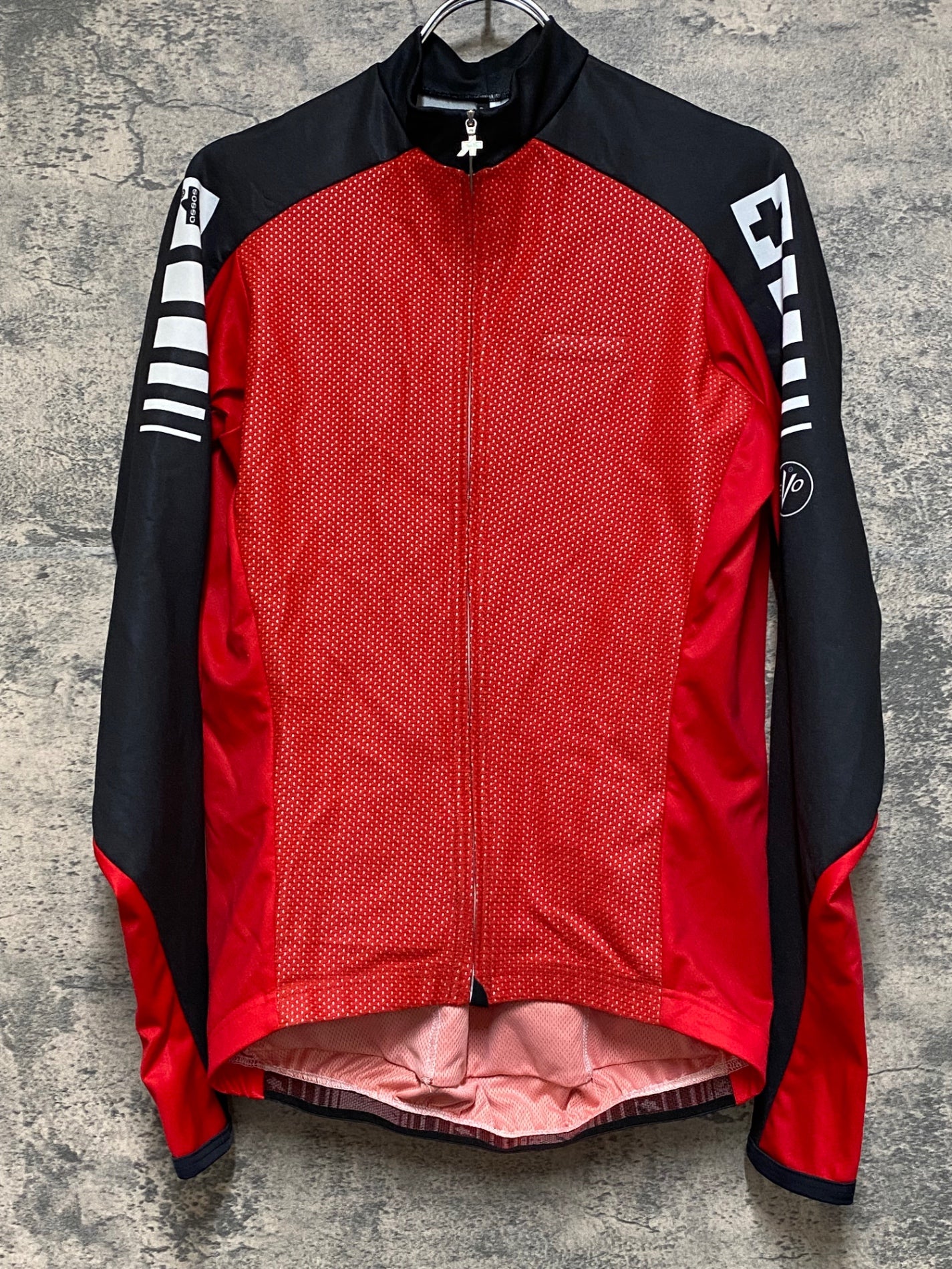 JQ221 アソス assos AIR BLOCK 799 長袖 サイクルジャージ M 赤黒 防風