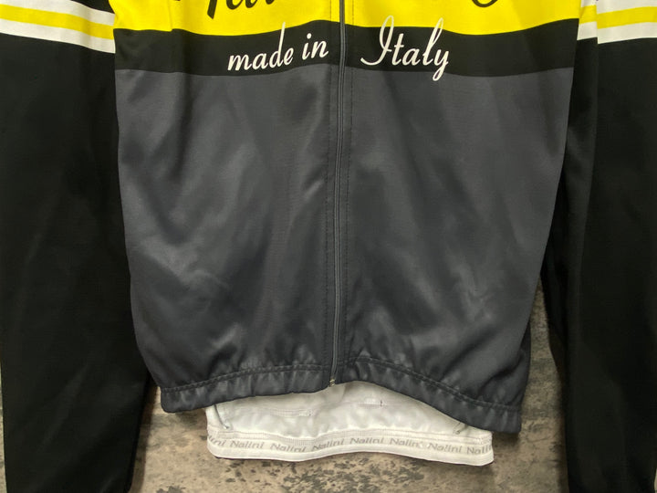 KD354 ナリーニ NALINI 長袖 サイクルジャージ 微裏起毛 M 黒黄