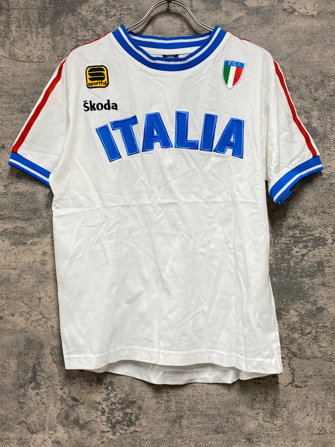 JV558 スポーツフル sportful 半袖 Tシャツ 白 M ITALIA Skoda