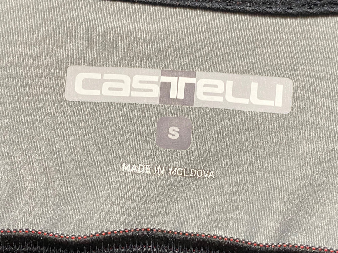 KE085 カステリ CASTELLI ロッソコルサ ROSSO CORSA perfetto 半袖 サイクルジャージ 赤 S GORE WINDSTOPPER ※汚れ