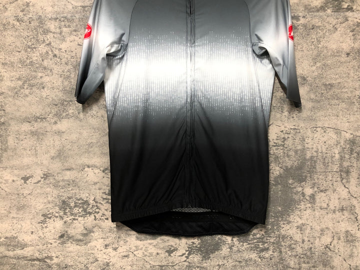 JS956 カステリ CASTELLI ROSSOCORSA 半袖 サイクルジャージ グレー 黒 M