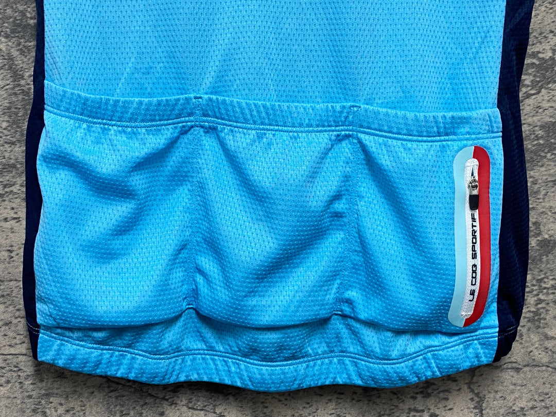 KE840 ルコックスポルティフ le coq sportif 半袖 サイクルジャージ 水色 紺 M