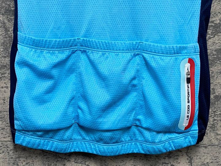 KE840 ルコックスポルティフ le coq sportif 半袖 サイクルジャージ 水色 紺 M