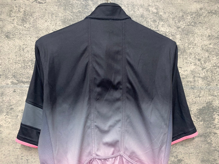 KM206 ラファ Rapha PRO TEAM TRAINING JERSEY 半袖 サイクルジャージ 黒グレーピンク S ※ほつれあり