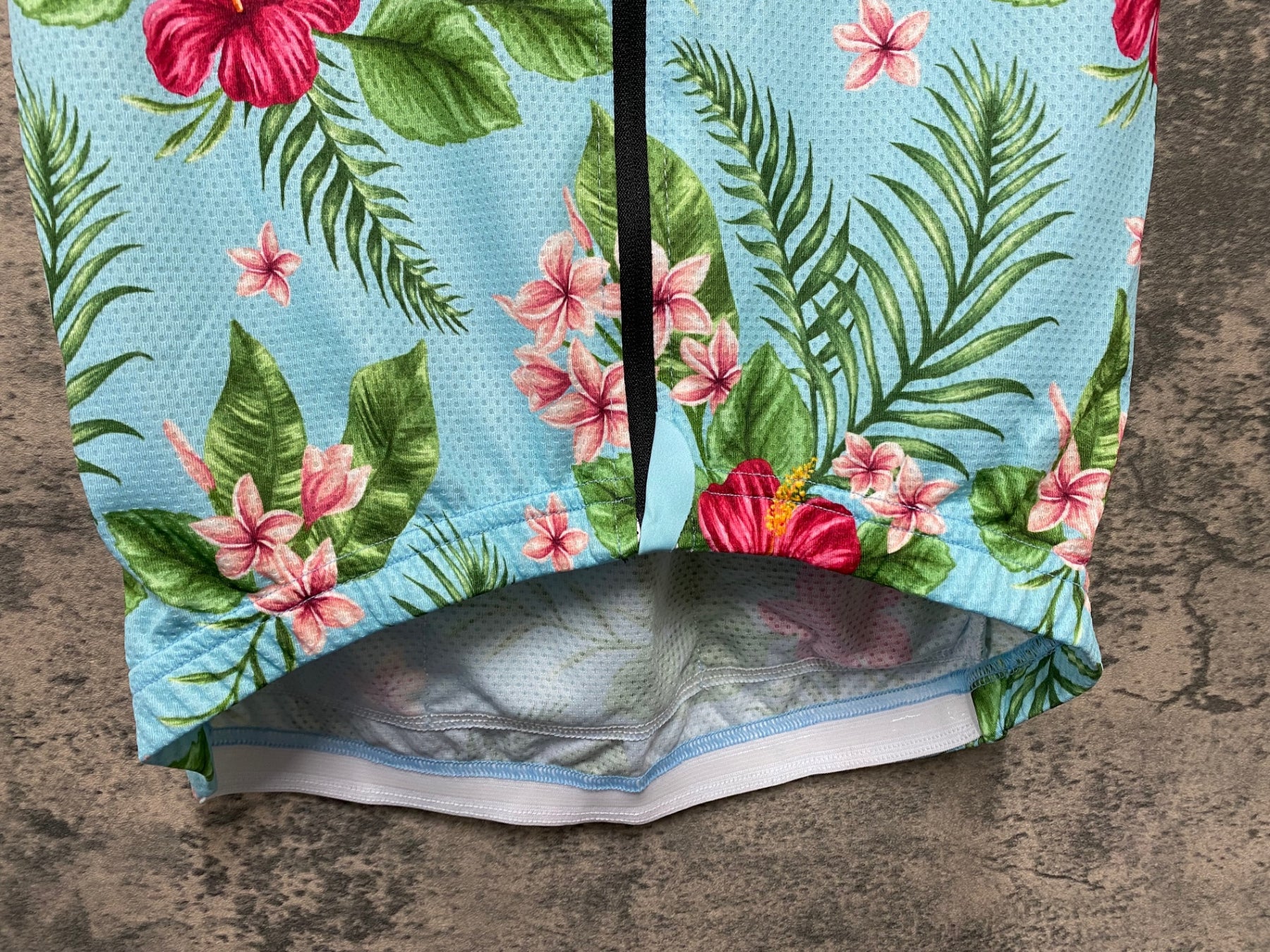 JE563 デマルキ De Marchi 半袖 サイクルジャージ 青 花柄 レディース