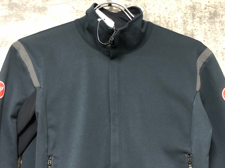 KD408 カステリ CASTELLI PERFETTO ROS 2 長袖 サイクルジャケット 紺 S ※補修痕
