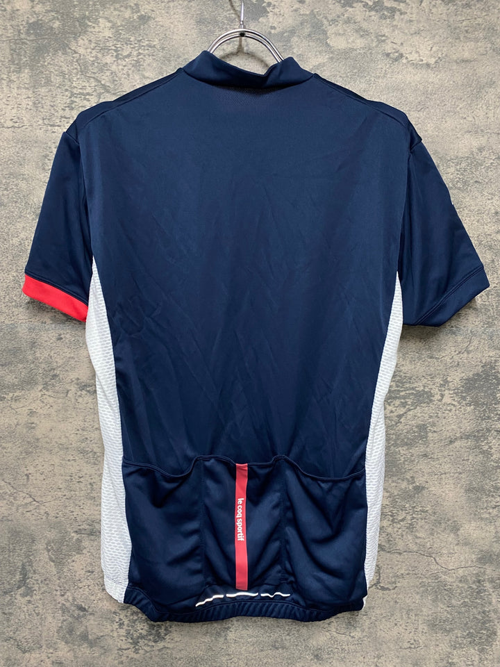 KC847 ルコックスポルティフ le coq sportif 半袖 サイクルジャージ 紺 L