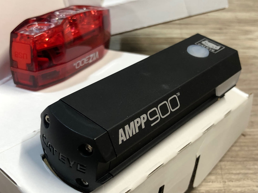 JX847 キャットアイ CATEYE AMPP900 VIZ300 前後ライトセット 点灯確認済