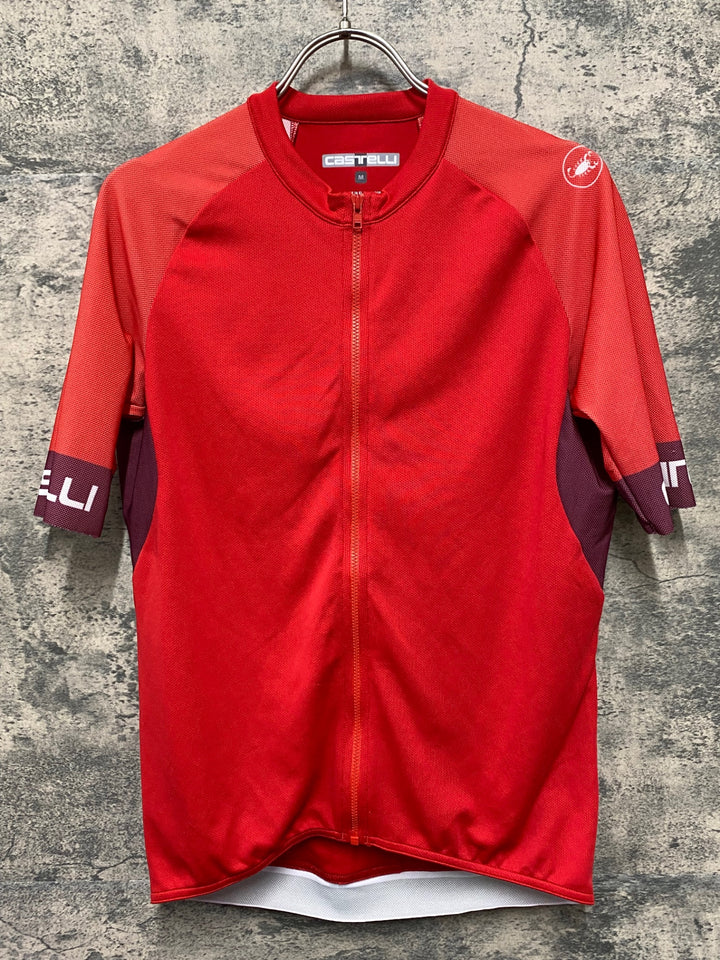 KK810 カステリ CASTELLI 半袖 サイクルジャージ 赤 M ほつれ