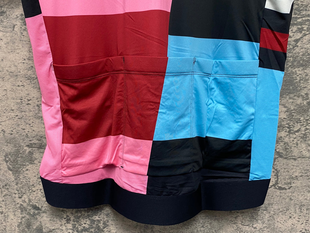 KC670 ラファ Rapha CROSS PRO TEAM TRAINING JERSEY 半袖 サイクルジャージ 白 水 ピンク XL 未使用