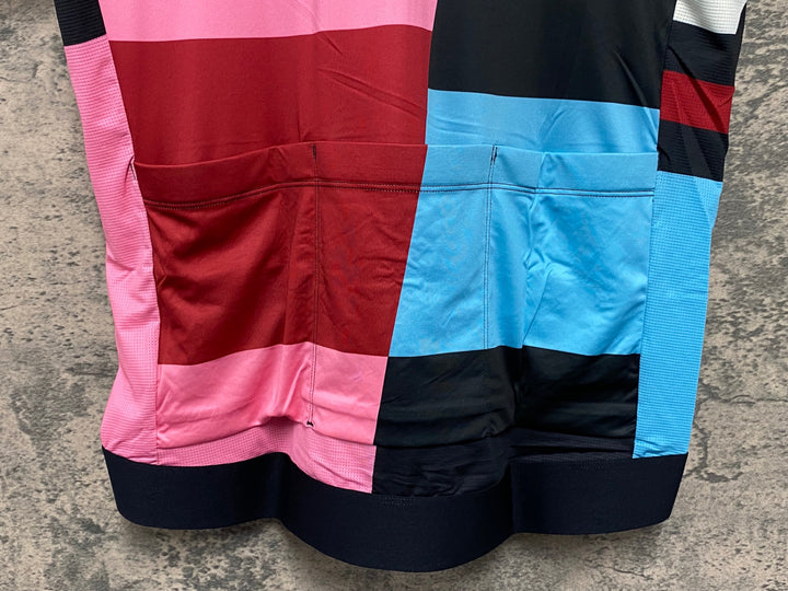 KC670 ラファ Rapha CROSS PRO TEAM TRAINING JERSEY 半袖 サイクルジャージ 白 水 ピンク XL 未使用