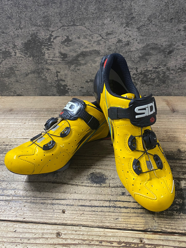 KH239 シディ SIDI WIRE Carbon Vernice Chris Froome Limited Edition ビンディングシューズ 3穴 黄色 EU40 ※傷や汚れあり