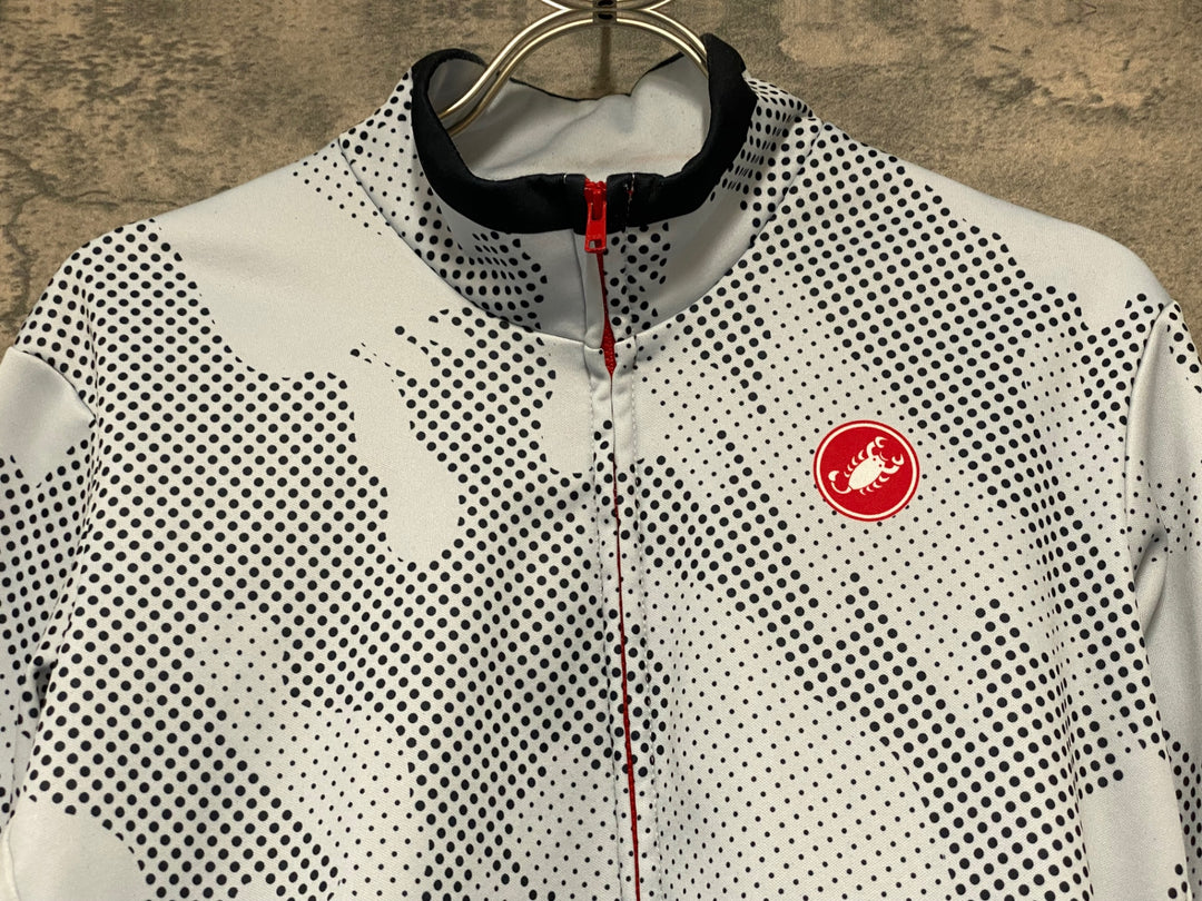 JW300 カステリ CASTELLI 長袖 サイクルジャージ グレー XL 裏起毛 ※擦れ、汚れあり