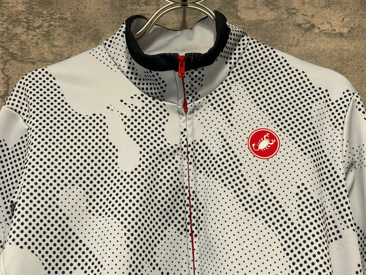 JW300 カステリ CASTELLI 長袖 サイクルジャージ グレー XL 裏起毛 ※擦れ、汚れあり