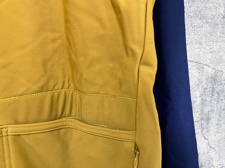 JY659 カフェドシクリステ CAFE DU CYCLISTE PENELOPE Unisex 長袖 フーディ サイクルジャージ 茶 黄 L 裏起毛
