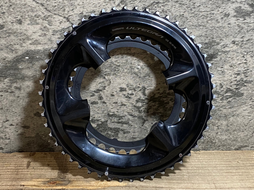 KK461 シマノ SHIMANO アルテグラ ULTEGRA FC-R8100 チェーンリング セット 50/34T ※摩耗大のためジャンク