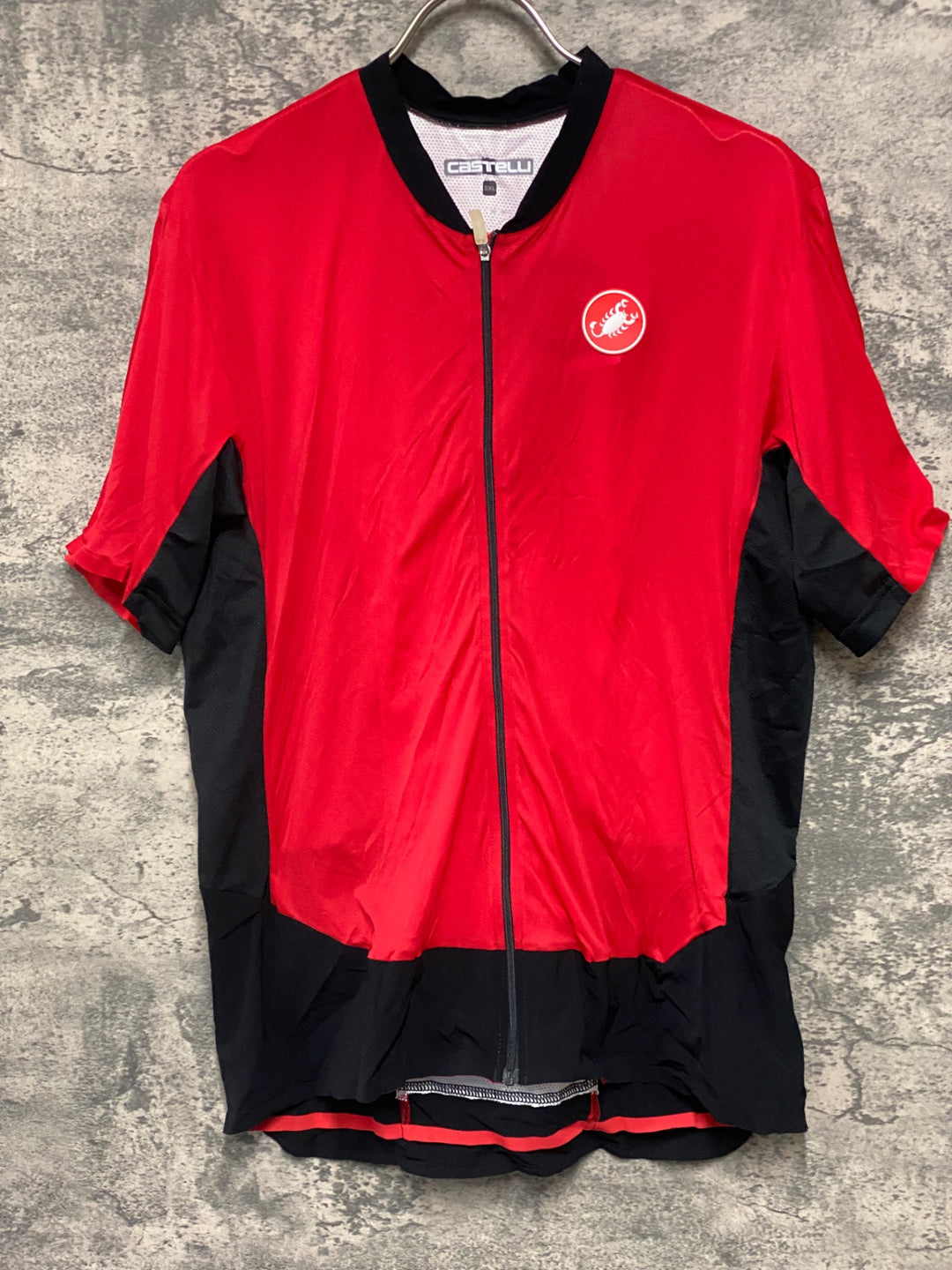 JT048 カステリ CASTELLI 半袖サイクルジャージ 黒赤 3XL