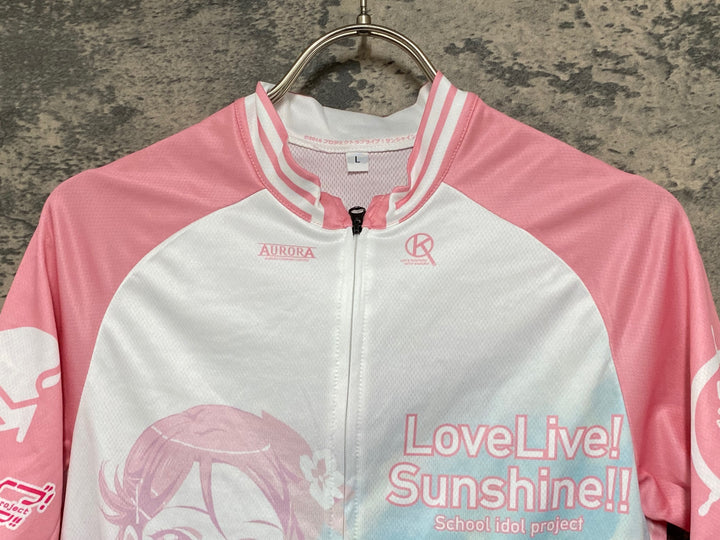KG886 アウローラ AURORA 半袖 サイクルジャージ 白 ピンク L ラブライブ! サンシャイン!! 桜内莉子 Ver.