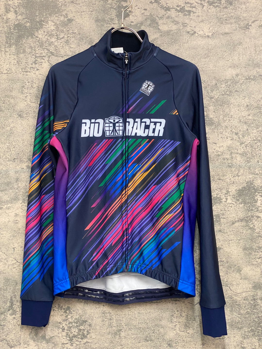 JX304 ビオレーサー BIORACER 長袖 サイクルジャージ 総柄 M 裏起毛