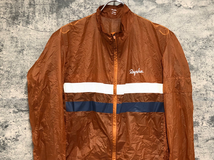 KE034 ラファ Rapha BREVET FLYWEIGHT WIND JACKET 長袖 サイクルジャケット オレンジ L
