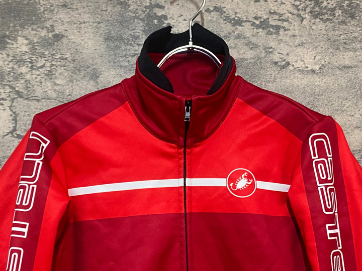 KL805 カステリ CASTELLI 長袖 サイクルジャケット GORE WINDSTOPPER 赤 S 裏起毛
