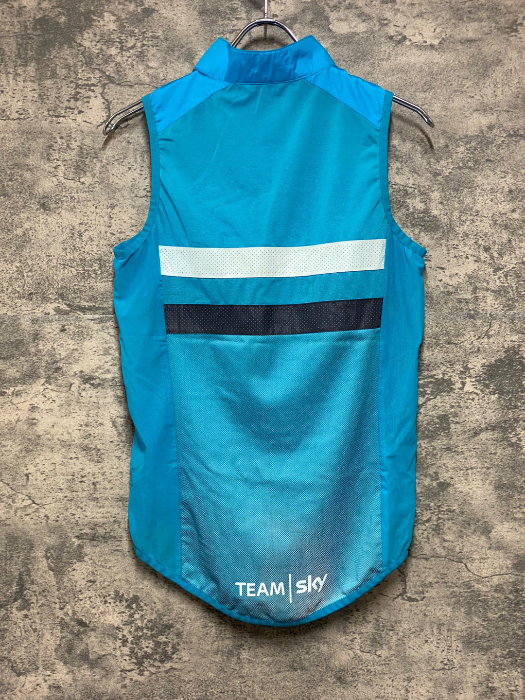 KP954 ラファ Rapha TEAM sky TRAINING BREVET GILET ジレ サイクルベスト 黒 スライブルー XS