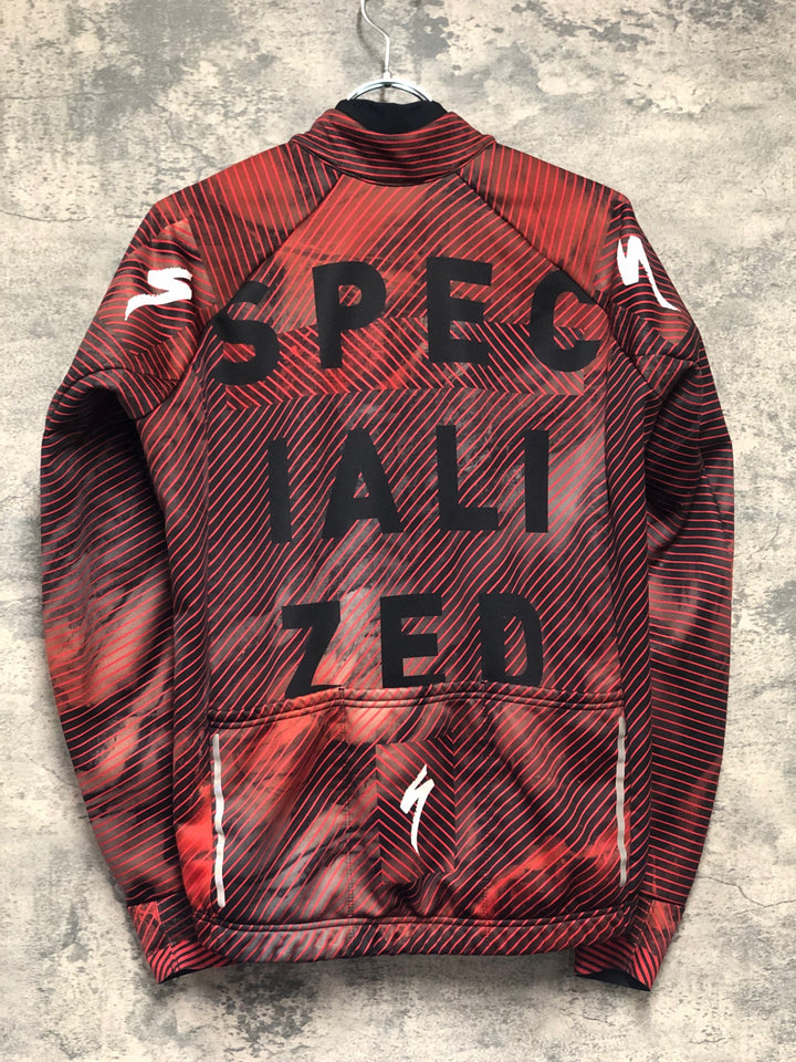 KI983 スペシャライズド SPECIALIZED Men's Team SL Expert Softshell Jacket 長袖 サイクルジャケット 裏起毛 赤黒 M