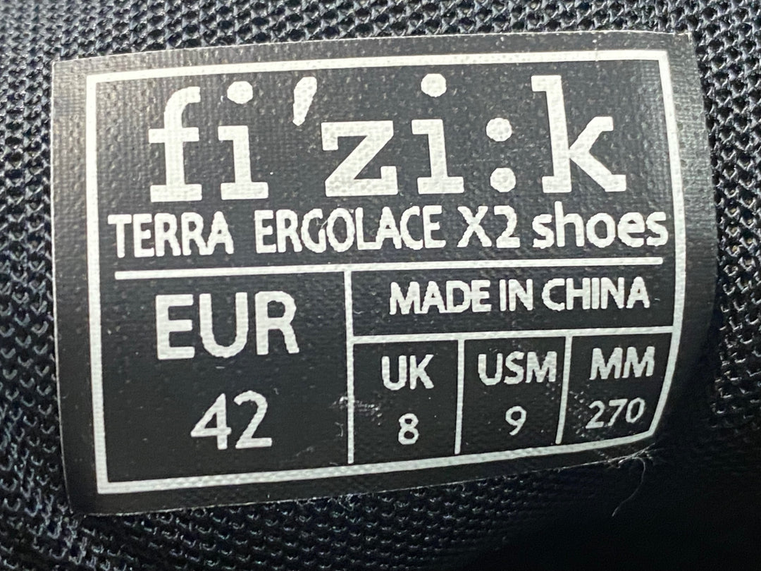 JO569 フィジーク fizik TERRA ERGOLACE X2 ビンディングシューズ レース EU42 2穴 黒 未使用